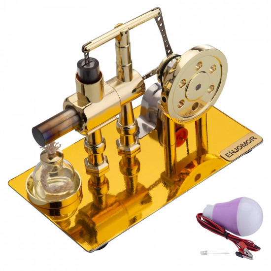 enjomor golden balance stirling engine generator with led bulb non-stop run enjomor golden balance stirling engine generator with led bulb non-stop run