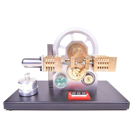 enjomor horizontal gear drive hot air stirling engine led electricity generator model with voltmeter enjomor horizontal gear drive hot air stirling engine led electricity generator model with voltmeter