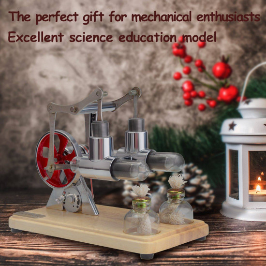 enjomor mini double cylinder hot air stirling engine stem silver enjomor mini double cylinder hot air stirling engine stem silver