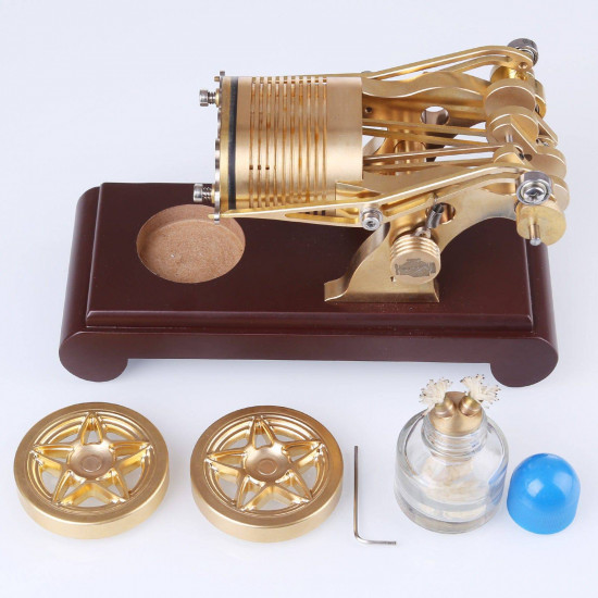 enjomor two-cylinder flame licker stirling engine brass vacuum engine model enjomor two-cylinder flame licker stirling engine brass vacuum engine model