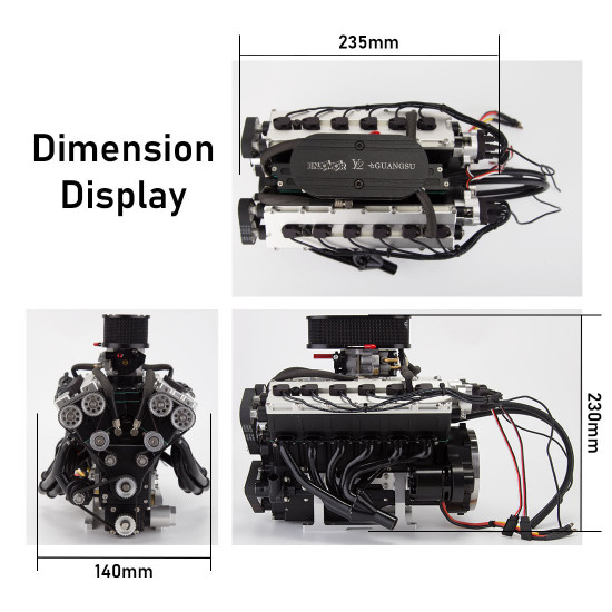 enjomor v12 gs-v12 72cc large scale v12 dohc four-stroke gasoline engine model water-cooled electric start enjomor v12 gs-v12 72cc large scale v12 dohc four-stroke gasoline engine model water-cooled electric start