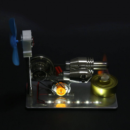 γ gammatype stirling engine generator model with led light bar & fan science experiment educational toy γ gammatype stirling engine generator model with led light bar & fan science experiment educational toy
