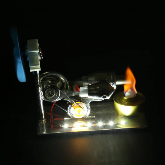 γ gammatype stirling engine generator model with led light bar & fan science experiment educational toy γ gammatype stirling engine generator model with led light bar & fan science experiment educational toy
