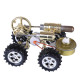 golden hot air stirling engine powered 4-wheel car engine model physical toy golden hot air stirling engine powered 4-wheel car engine model physical toy