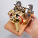 h76 5cc horizontal vintage stationary engine twin-cylinder ohv dual flywheel gasoline internal combustion engine model h76 5cc horizontal vintage stationary engine twin-cylinder ohv dual flywheel gasoline internal combustion engine model