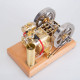 h76 5cc horizontal vintage stationary engine twin-cylinder ohv dual flywheel gasoline internal combustion engine model h76 5cc horizontal vintage stationary engine twin-cylinder ohv dual flywheel gasoline internal combustion engine model