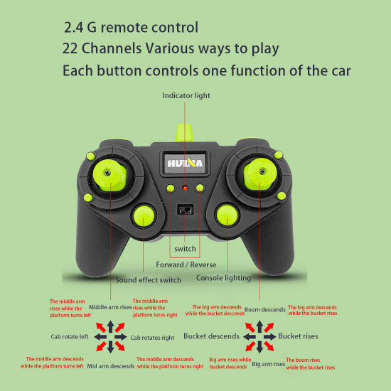 huina 4-in-1 1/14 2.4g 22ch wireless rc excavator grab truck engineering vehicle toy model huina 4-in-1 1/14 2.4g 22ch wireless rc excavator grab truck engineering vehicle toy model