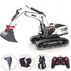 huina 4-in-1 rc alloy remote control excavator model crusher construction vehicles toys 1/14 22ch 2.4ghz