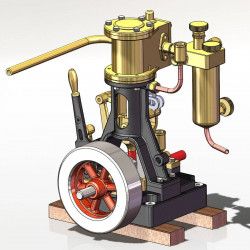 kacio ls1-14 inline single cylinder reciprocating steam engine piston engines model for 60cm+ boat ship (without boiler)