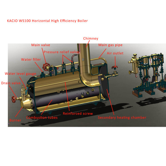 kacio ws100xl horizontal steam boiler premium version for 1000ml model ship kacio ws100xl horizontal steam boiler premium version for 1000ml model ship