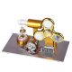 l shape led bulb golden stirling engine custom model with voltage digital display meter gyroscopes l shape led bulb golden stirling engine custom model with voltage digital display meter gyroscopes