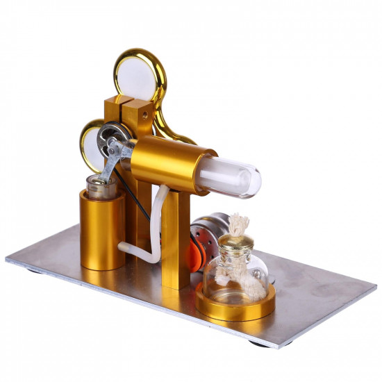 l shape led bulb golden stirling engine custom model with voltage digital display meter gyroscopes l shape led bulb golden stirling engine custom model with voltage digital display meter gyroscopes