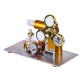 l shape led bulb golden stirling engine custom model with voltage digital display meter gyroscopes l shape led bulb golden stirling engine custom model with voltage digital display meter gyroscopes