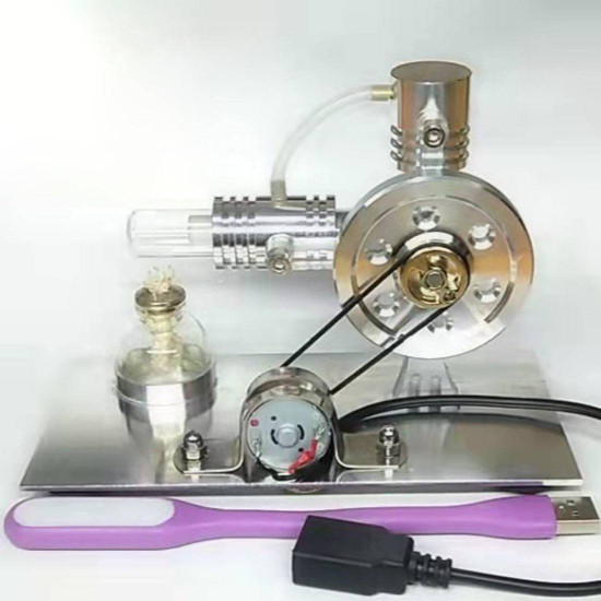 l-shape single cylinder stirling engine model with night light l-shape single cylinder stirling engine model with night light