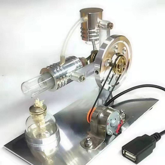 l-shape single cylinder stirling engine model with night light l-shape single cylinder stirling engine model with night light