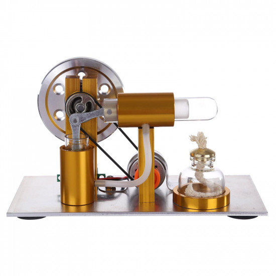 l-shaped customized golden led stirling engine model with voltage digital display meter l-shaped customized golden led stirling engine model with voltage digital display meter