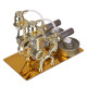 l-type golden twp cylinders stirling engine generator model with led diode and bulb science experiment toy l-type golden twp cylinders stirling engine generator model with led diode and bulb science experiment toy