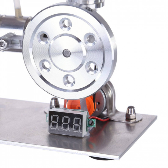 l type silver stirling engine generator model with bulb voltage digital display meter l type silver stirling engine generator model with bulb voltage digital display meter
