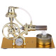 l-type single cylinder golden stirling engine generator sterling model with led diode science experiment l-type single cylinder golden stirling engine generator sterling model with led diode science experiment