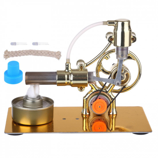l-type single cylinder golden stirling engine generator sterling model with led diode science experiment l-type single cylinder golden stirling engine generator sterling model with led diode science experiment