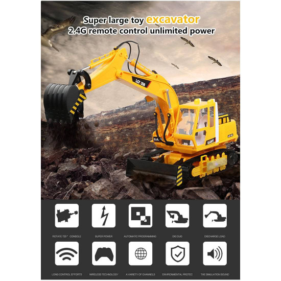 lcf 1/16 2.4ghz 16ch multifunctional excavator grab rc construction vehicle model with smoke effect lcf 1/16 2.4ghz 16ch multifunctional excavator grab rc construction vehicle model with smoke effect