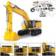 lesu c374f hydraulic excavator metal remote control engineering truck vehicle 1/14 pnp with electronic equipment lesu c374f hydraulic excavator metal remote control engineering truck vehicle 1/14 pnp with electronic equipment