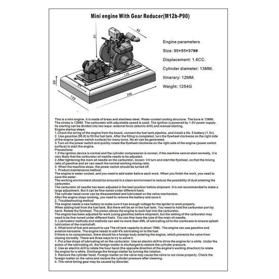 m12b-p 1.6cc single cylinder 4 stroke gasoline watercooled engine model with gear reducer m12b-p 1.6cc single cylinder 4 stroke gasoline watercooled engine model with gear reducer