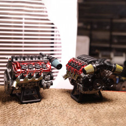 mad rc simulated v8 engine kit that works original color unpainted version