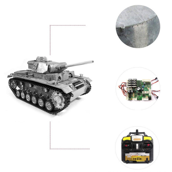 mato 1:16 wwii german panzer iii full metal remote control military tank model - shot version mato 1:16 wwii german panzer iii full metal remote control military tank model - shot version