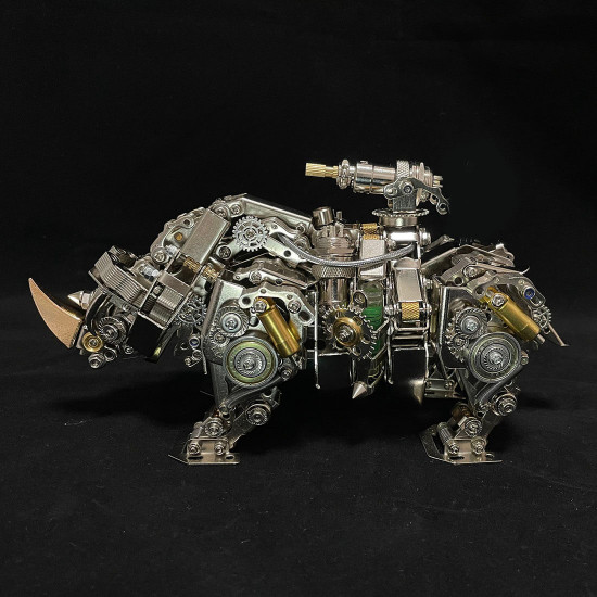 mechanical 3d diy metal rhino puzzle assembly model 700+pcs mechanical 3d diy metal rhino puzzle assembly model 700+pcs