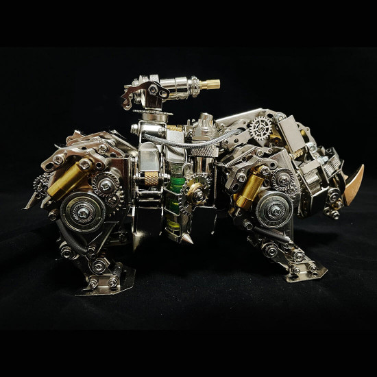 mechanical 3d diy metal rhino puzzle assembly model 700+pcs mechanical 3d diy metal rhino puzzle assembly model 700+pcs