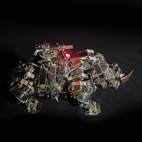 mechanical 3d diy metal rhino puzzle assembly model 700+pcs mechanical 3d diy metal rhino puzzle assembly model 700+pcs