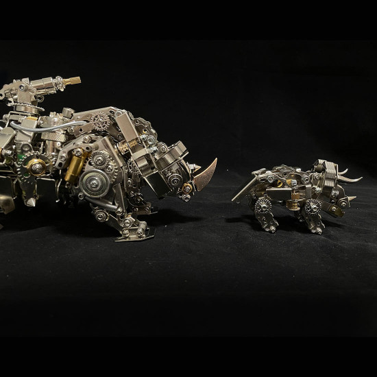 mechanical 3d diy metal rhino puzzle assembly model 700+pcs mechanical 3d diy metal rhino puzzle assembly model 700+pcs