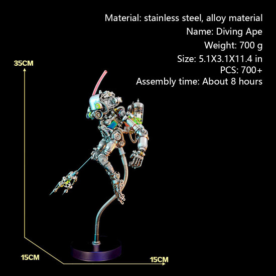 3d metal diving ape difficult puzzle model building kits 700+pcs 3d metal diving ape difficult puzzle model building kits 700+pcs