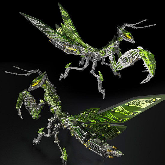 mechanical metal 3d diy mantis assembly model building kits 1000+pcs mechanical metal 3d diy mantis assembly model building kits 1000+pcs