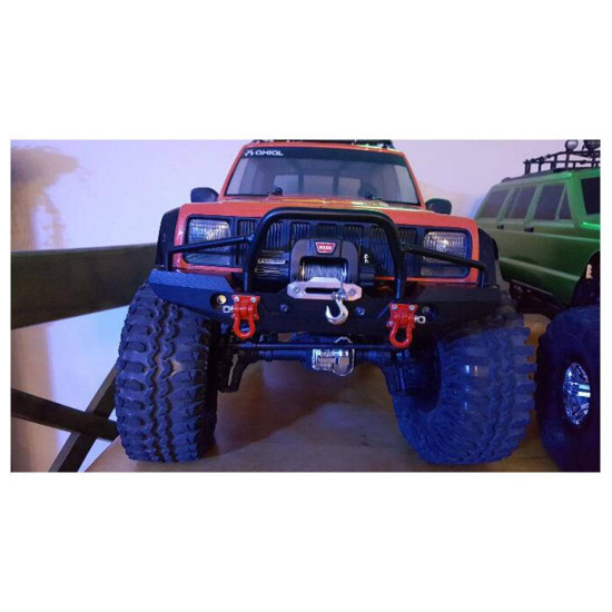 metal front bumper with 2 led lights remote control electric winch for 1/10 traxxas trx-4 scx10ii 90046 metal front bumper with 2 led lights remote control electric winch for 1/10 traxxas trx-4 scx10ii 90046