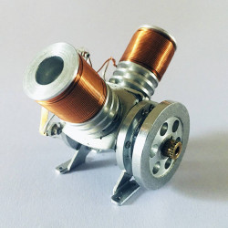 metal v2 electromagnetic reciprocating piston engine model motor physics