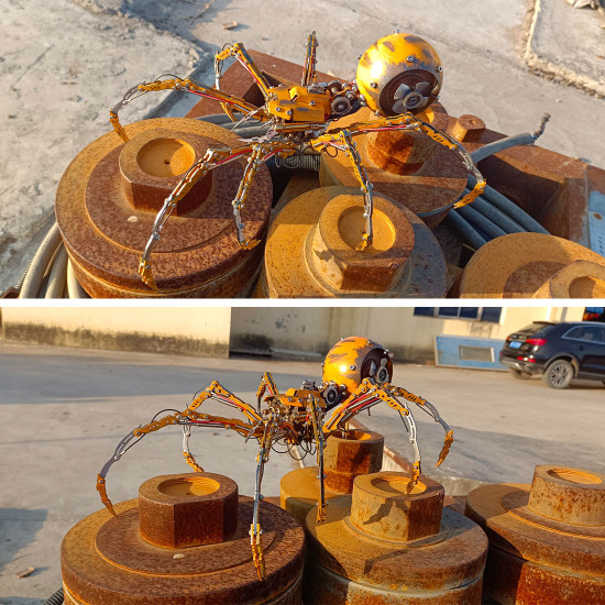 post-apocalyptic destroyed big black spider 3d diy assembly model kits post-apocalyptic destroyed big black spider 3d diy assembly model kits