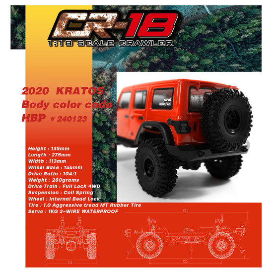 rc car hobby plus cr-18 kratos 1/18 scale crawler mini rc off-road vehicle rc car hobby plus cr-18 kratos 1/18 scale crawler mini rc off-road vehicle