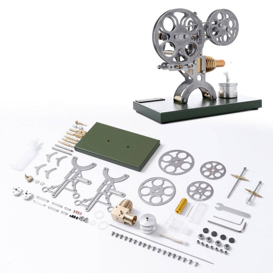 retro nostalgic projection stirling engine external combustion engine diy steam toy with metal base - assembly version retro nostalgic projection stirling engine external combustion engine diy steam toy with metal base - assembly version