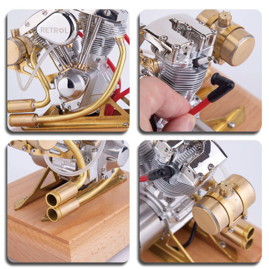 retrol gas 4.2cc ohv v-twin miniature shovelhead 4.2cc ohv four-stroke internal combustion engine model retrol gas 4.2cc ohv v-twin miniature shovelhead 4.2cc ohv four-stroke internal combustion engine model