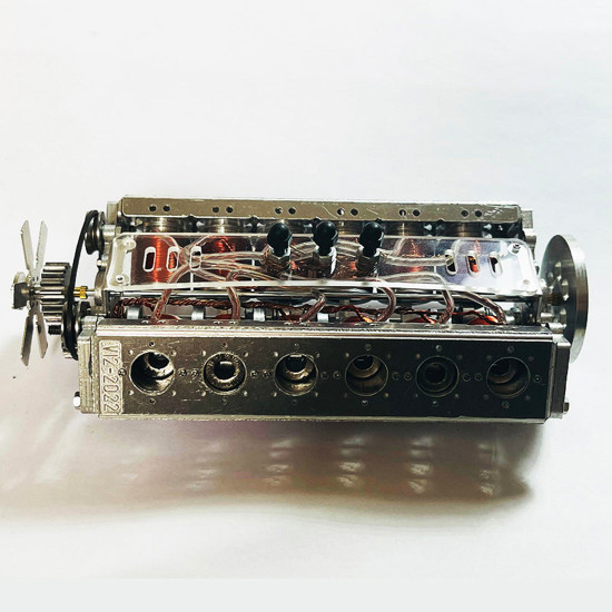 running v12 solenoid engine metal brushless electromagnetic engine model running v12 solenoid engine metal brushless electromagnetic engine model