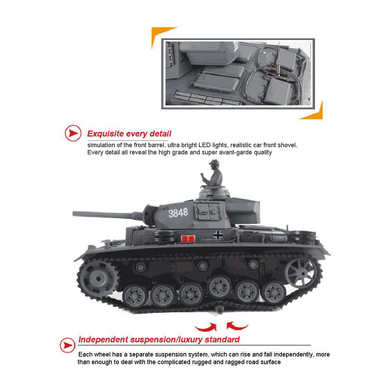 simulated 1:16 german iii l tank 2.4g remote control model military tank simulated 1:16 german iii l tank 2.4g remote control model military tank