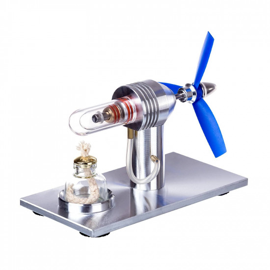 single cylinder sterling engine model with 3-blade fan science experiment stem toy single cylinder sterling engine model with 3-blade fan science experiment stem toy