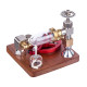 speed-controlled single cylinder stirling engine with regulator free piston external combustion engine - red speed-controlled single cylinder stirling engine with regulator free piston external combustion engine - red