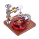 speed-controlled single cylinder stirling engine with regulator free piston external combustion engine - red speed-controlled single cylinder stirling engine with regulator free piston external combustion engine - red
