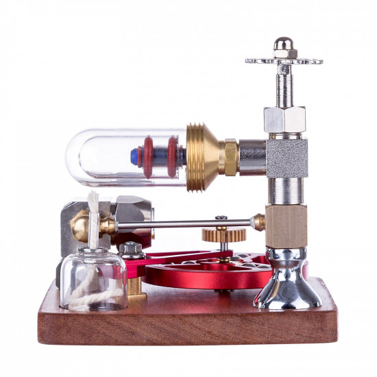 speed-controlled single cylinder stirling engine with regulator free piston external combustion engine - red speed-controlled single cylinder stirling engine with regulator free piston external combustion engine - red