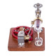 speed-controlled single cylinder stirling engine with regulator free piston external combustion engine - red speed-controlled single cylinder stirling engine with regulator free piston external combustion engine - red