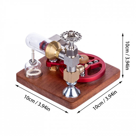 speed-controlled single cylinder stirling engine with regulator free piston external combustion engine - red speed-controlled single cylinder stirling engine with regulator free piston external combustion engine - red