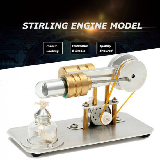 stirling engine kit single cylinder model toy with stainless steel base plate brass